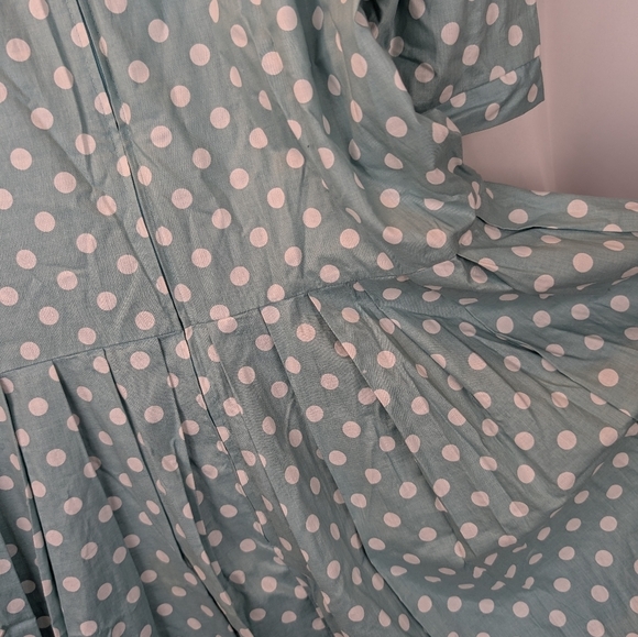 Laura Ashley Vintage Blue Polka Dot Sailor Dress Size 12 In EUC - Picture 12 of 14